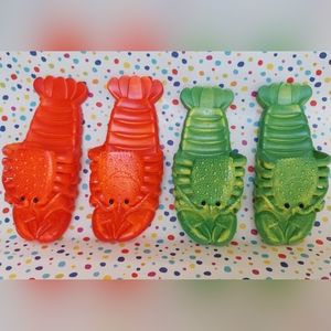 Lobster Soles Slippers Shoes Adult and Children Sizes Squishy Funny Unique Cute